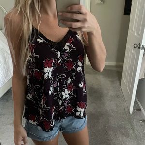 silk and lace trim flower top